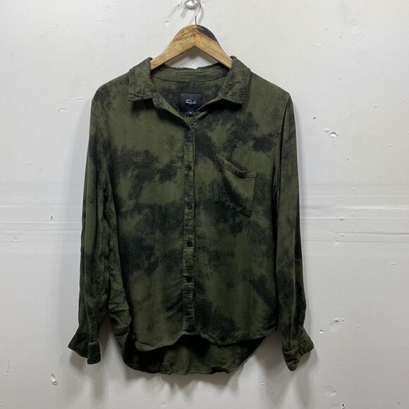 Rails Hunter Button Down Olive Tie-Dye Size Medium - Picture 1 of 6